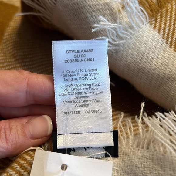 Madewell Buffalo Check Blanket Scarf Antique Gold NWT - Picture 4 of 9